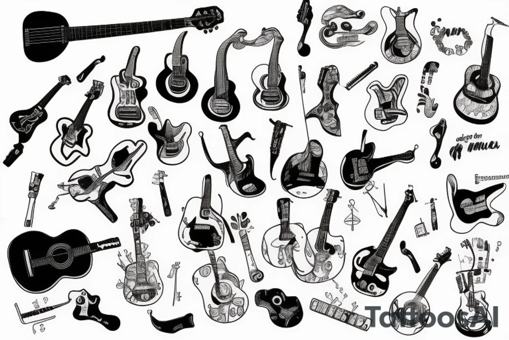 20%  manager guitar music tattoo idea