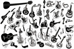 20%  manager guitar music tattoo idea