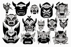 Oni face tattoo idea