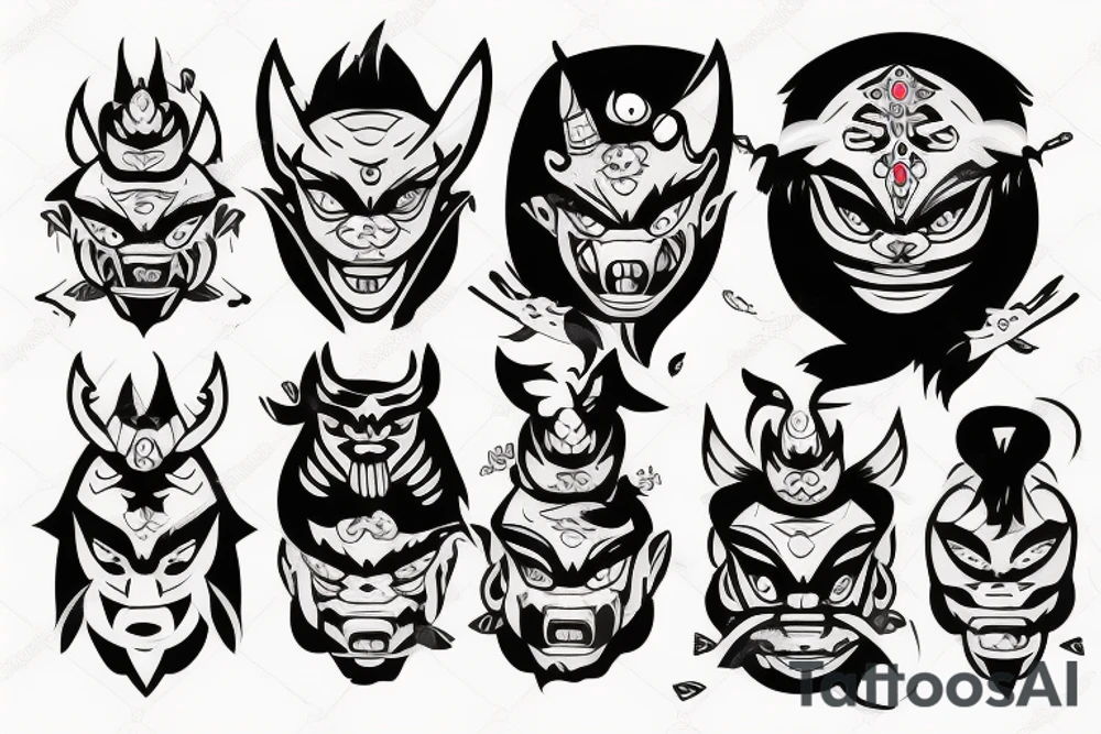 Oni face tattoo idea