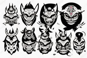 Oni face tattoo idea