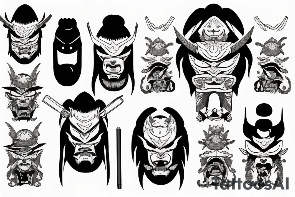Oni samurai tattoo idea