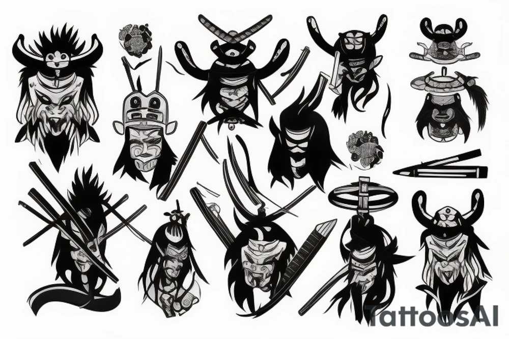 Oni samurai tattoo idea