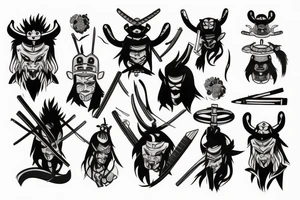 Oni samurai tattoo idea