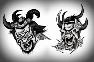 Oni samurai demon tattoo idea