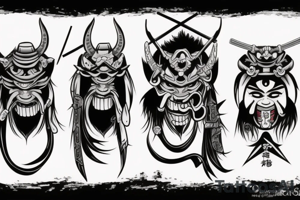 Oni samurai demon tattoo idea