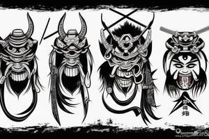 Oni samurai demon tattoo idea