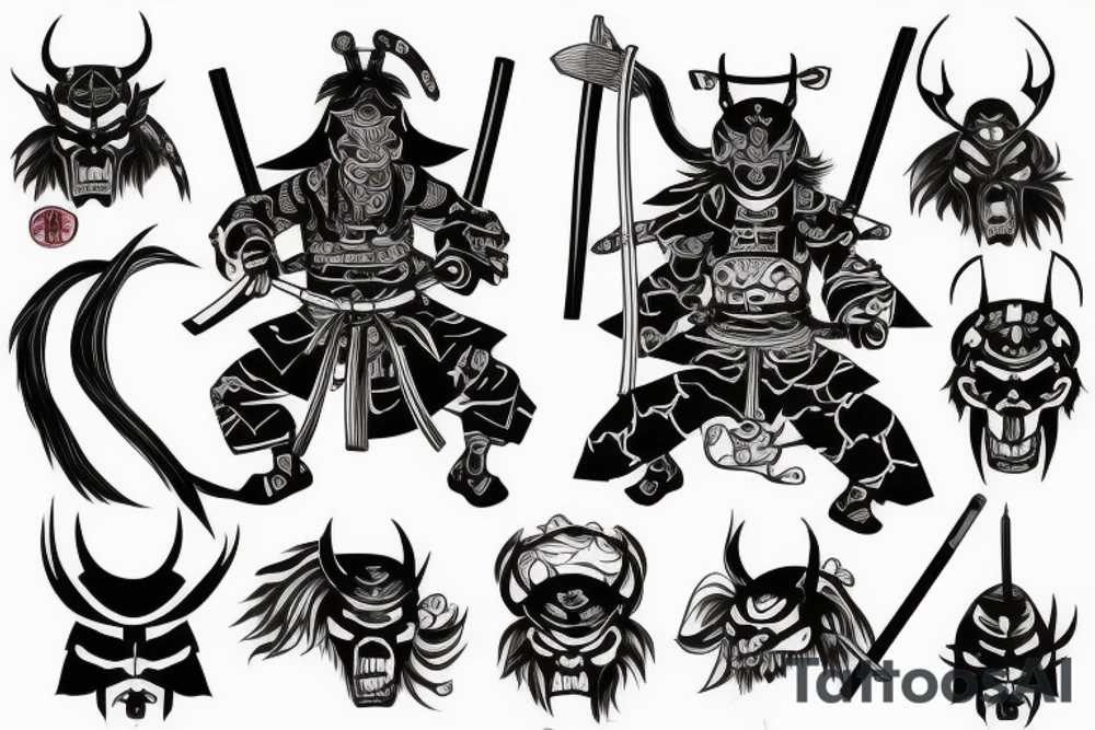 samurai demon tattoo idea