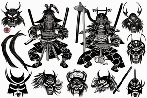 samurai demon tattoo idea