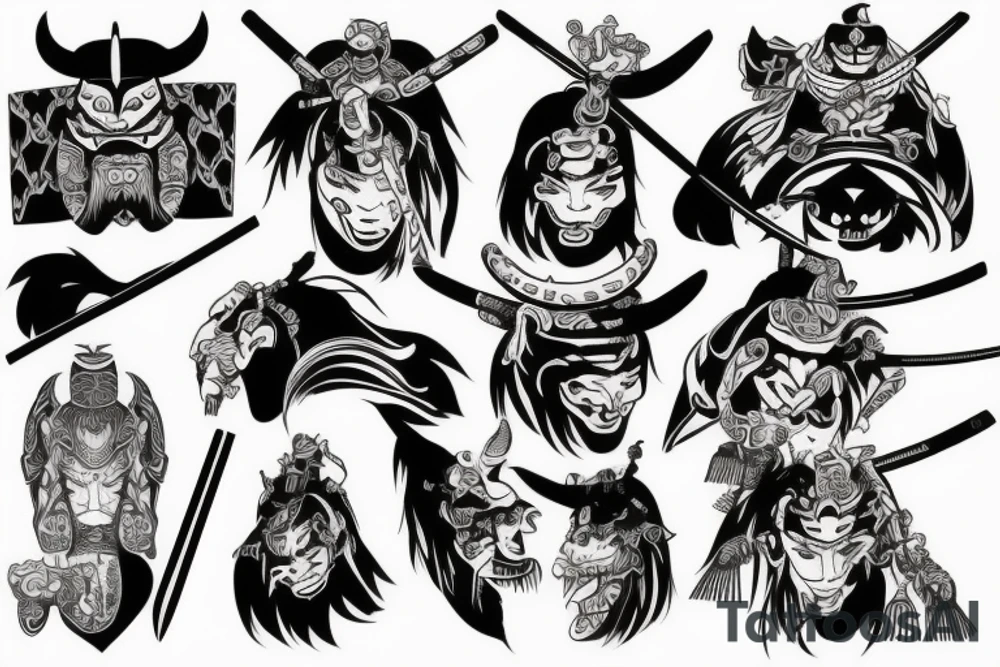 samurai demon tattoo idea