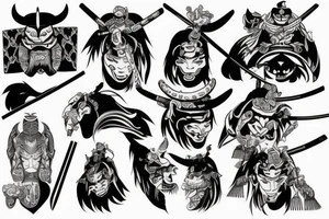 samurai demon tattoo idea