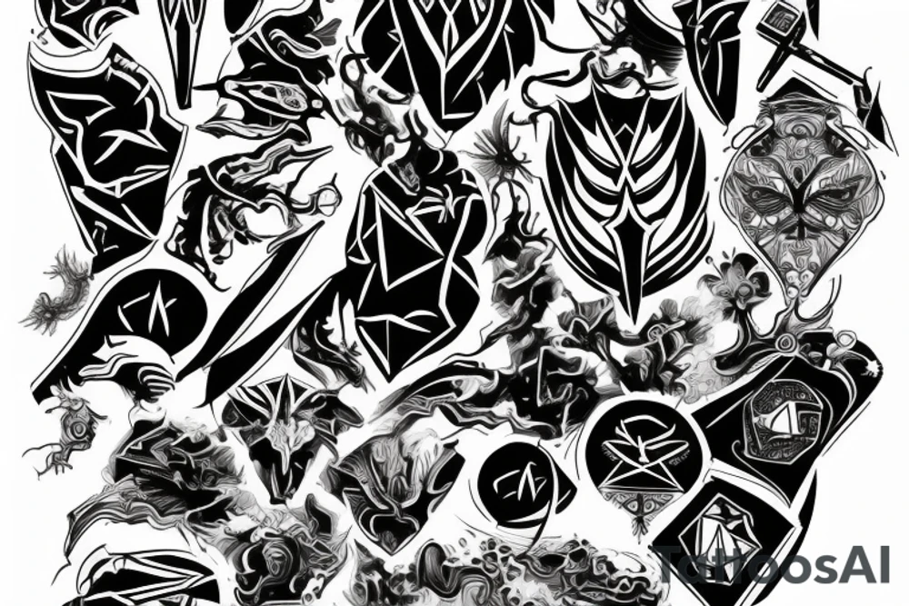design a cyber sigilism tattoo for me tattoo idea