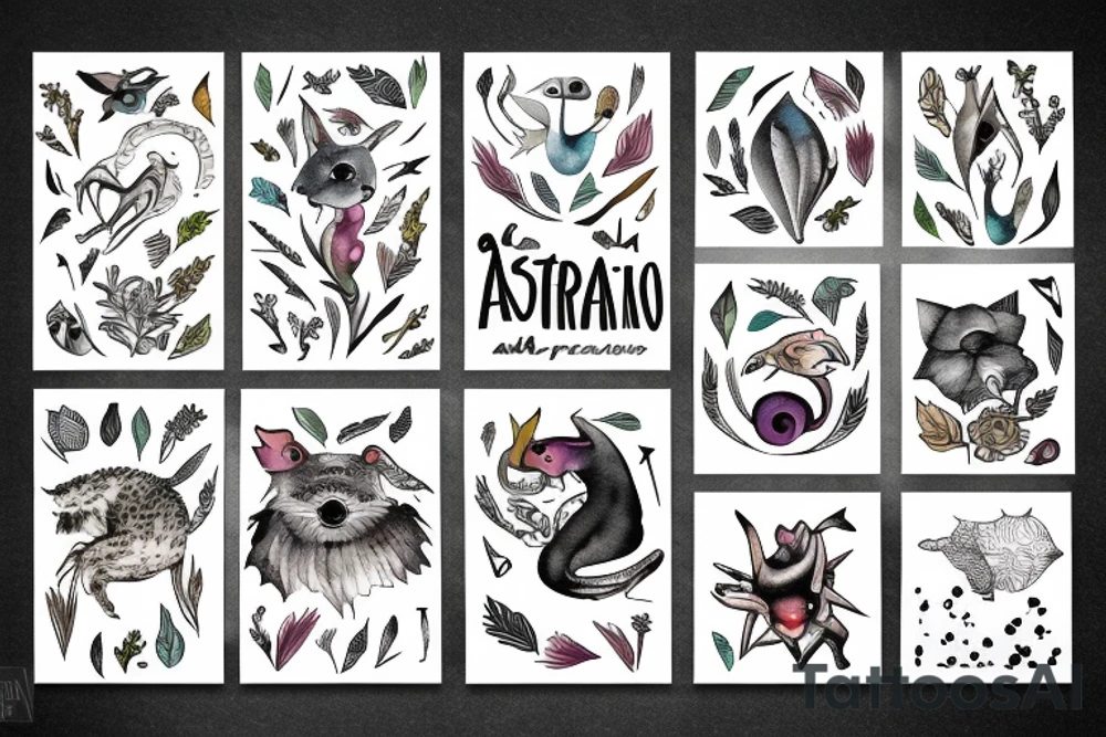 Australian animal, shapes tattoo idea