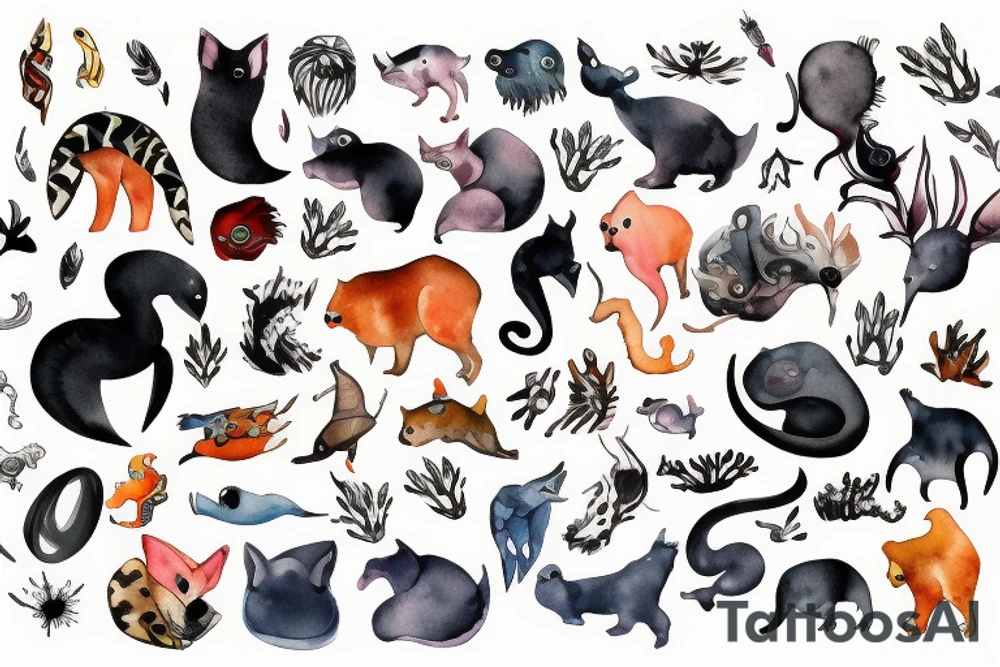 Australian animal, shapes tattoo idea