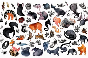 Australian animal, shapes tattoo idea