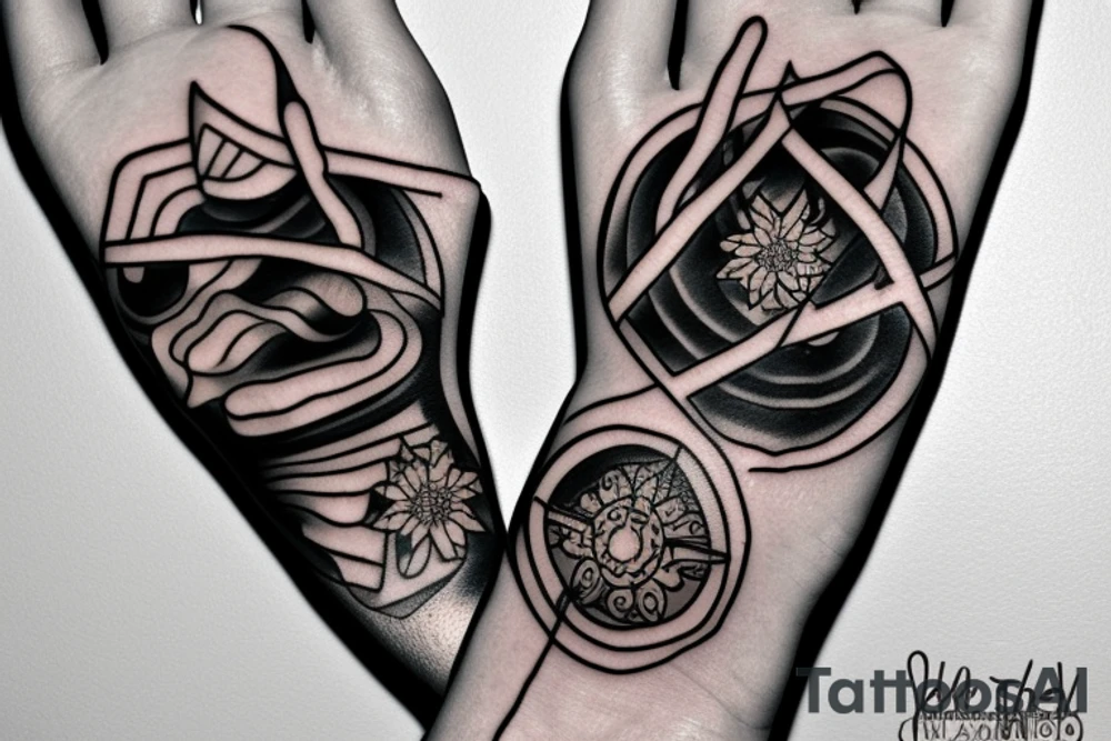 A tattoo on the back of my hand flowing from the end of my wrist up to my middle finger tattoo idea