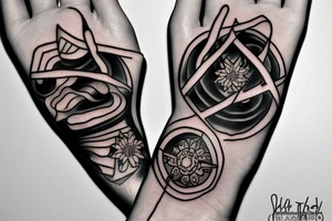 A tattoo on the back of my hand flowing from the end of my wrist up to my middle finger tattoo idea