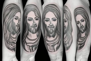 Jesus head with halo tattoo idea