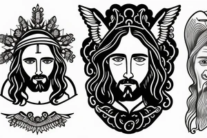 Jesus head with halo tattoo idea