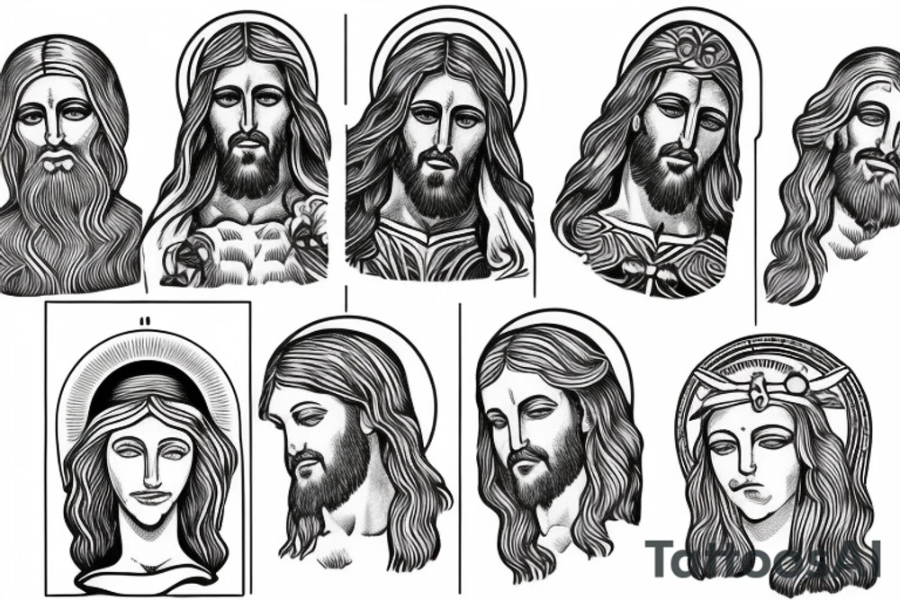 Jesus head with halo tattoo idea