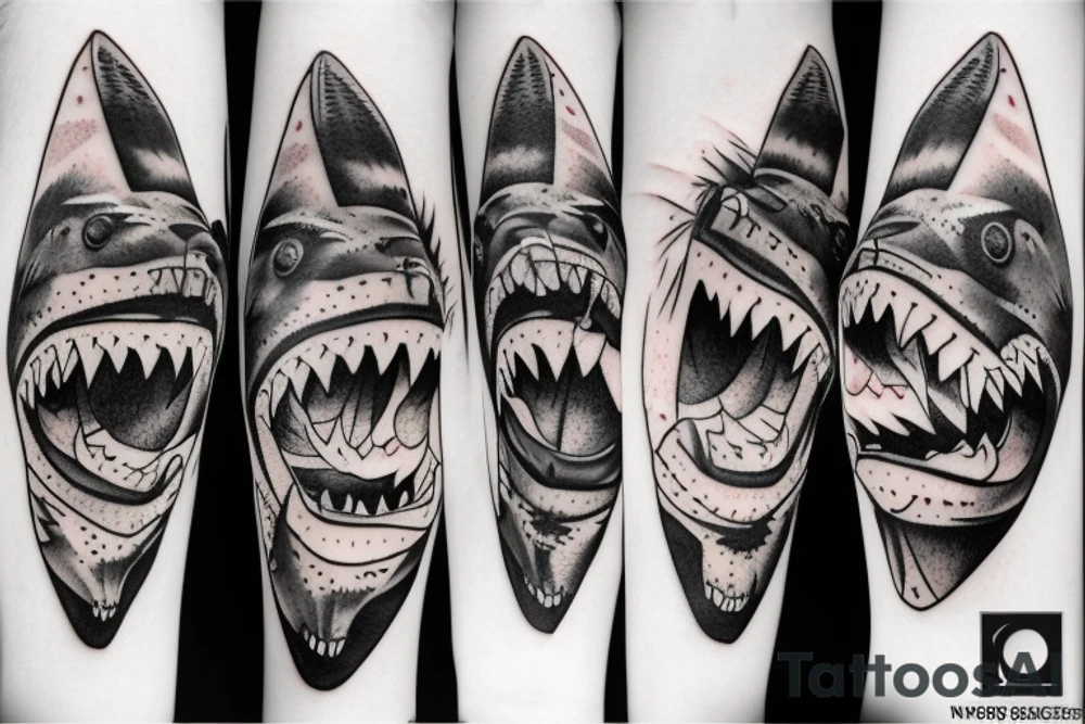 Bear attacking a shark tattoo idea