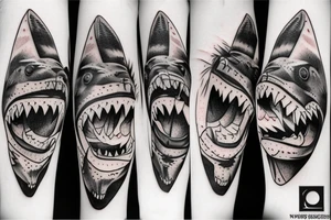 Bear attacking a shark tattoo idea