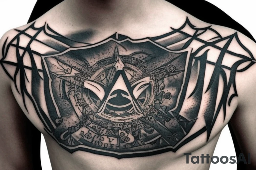 Assassins creed logo inside Xbox logo tattoo idea