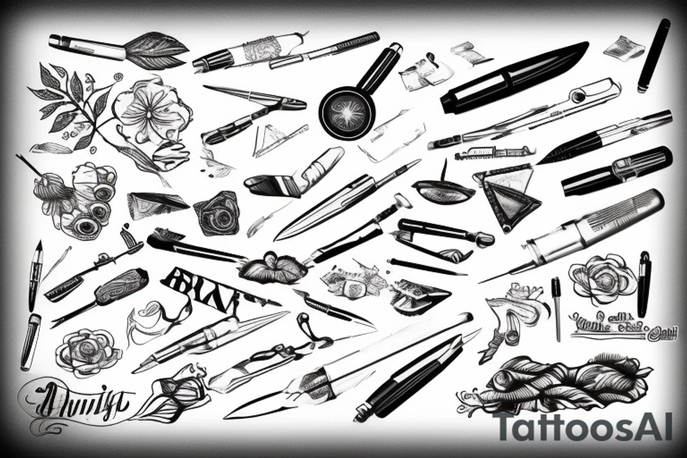 hand pen tattoo idea