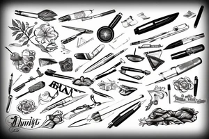 hand pen tattoo idea