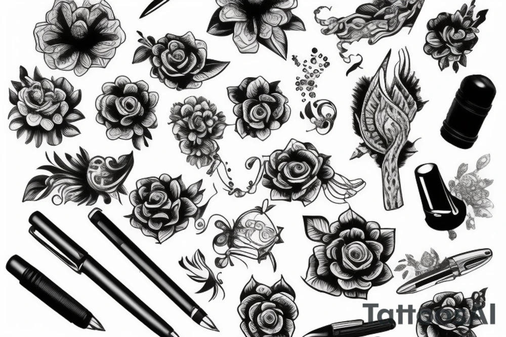 hand pen tattoo idea