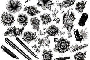 hand pen tattoo idea