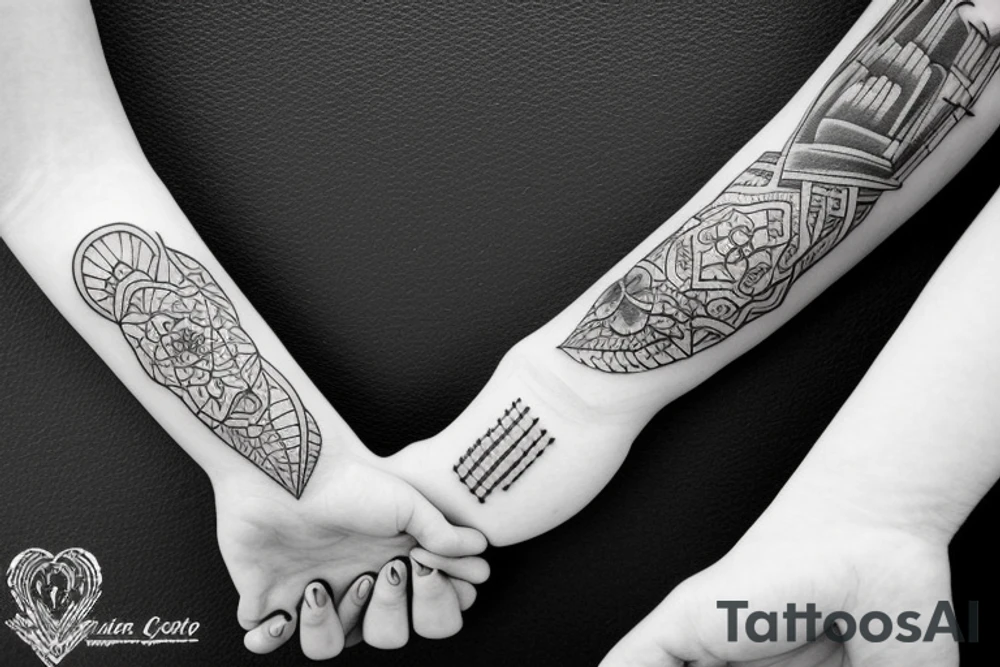 hand holding pen tattoo idea
