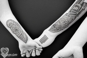 hand holding pen tattoo idea