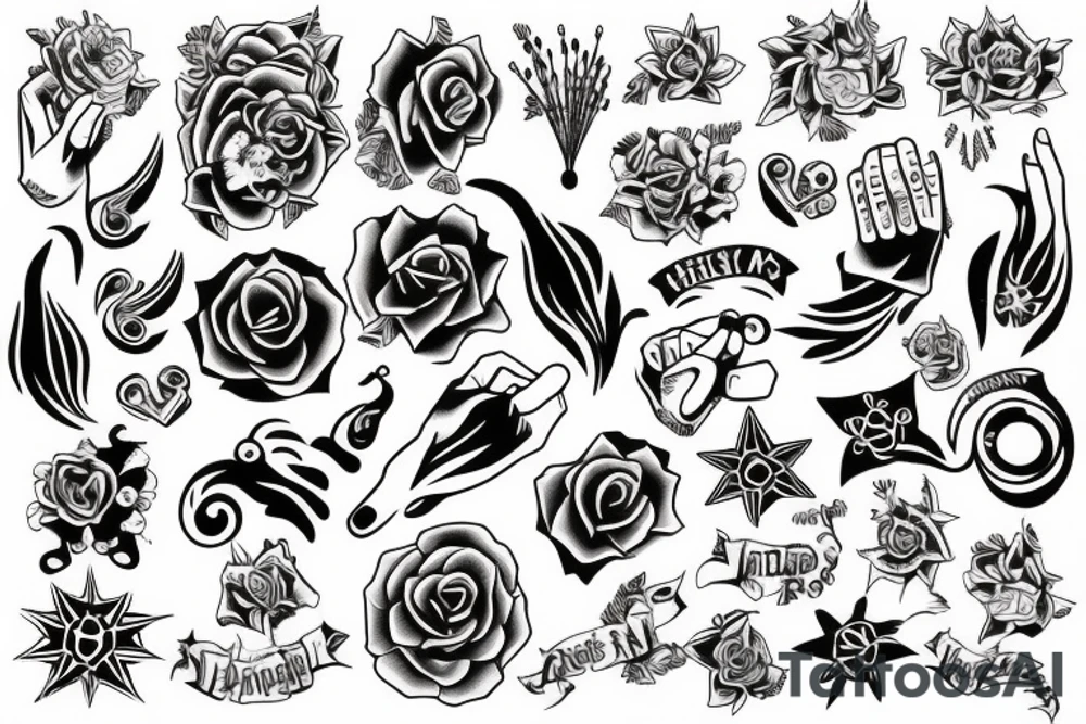 hand holding pen tattoo idea