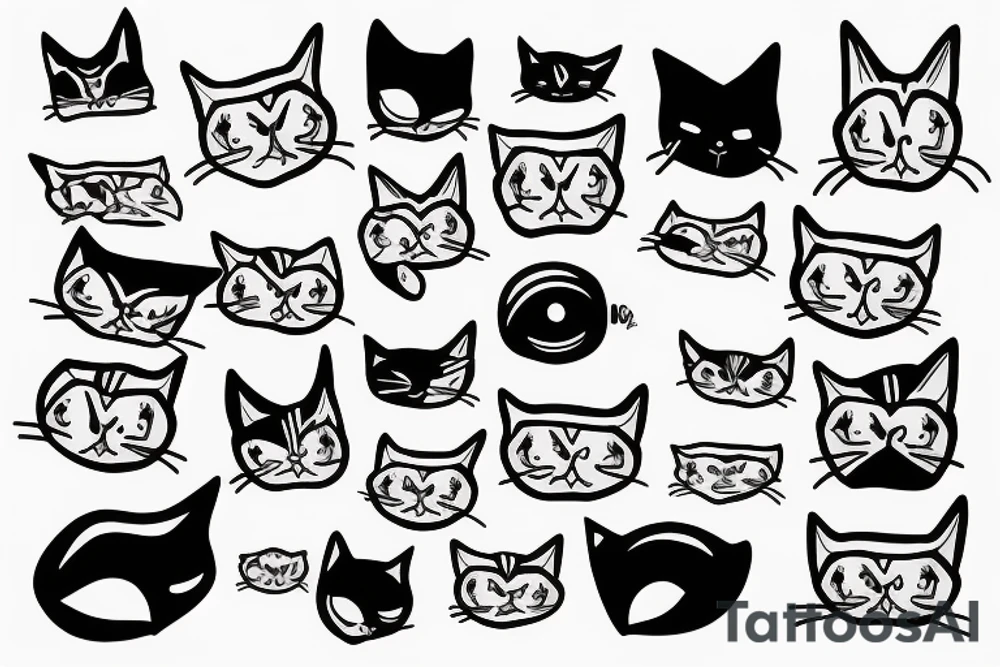 cat face with sharingan tattoo idea