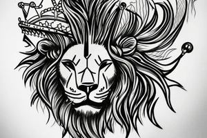 caesar crown with lion inside tattoo idea