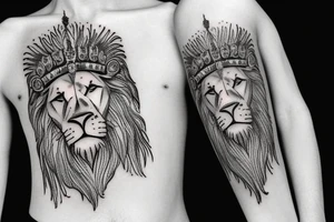 caesar crown with lion inside tattoo idea