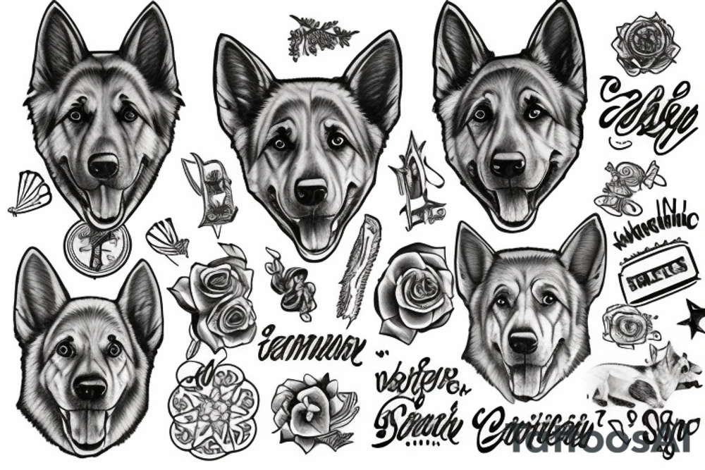 German shepherd tattoo idea