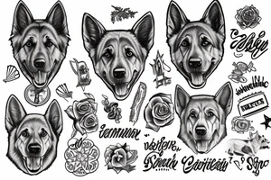 German shepherd tattoo idea