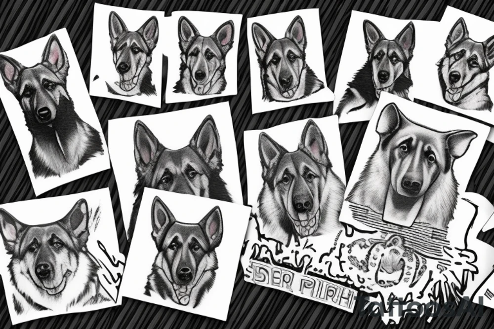 German shepherd tattoo idea