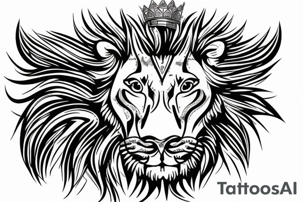 caesar's crown with a lion inside tattoo idea