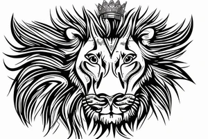 caesar's crown with a lion inside tattoo idea