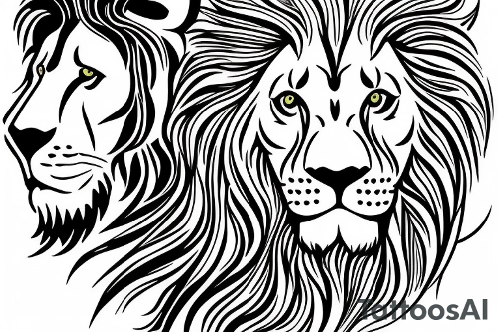 caesar's crown with a lion inside tattoo idea