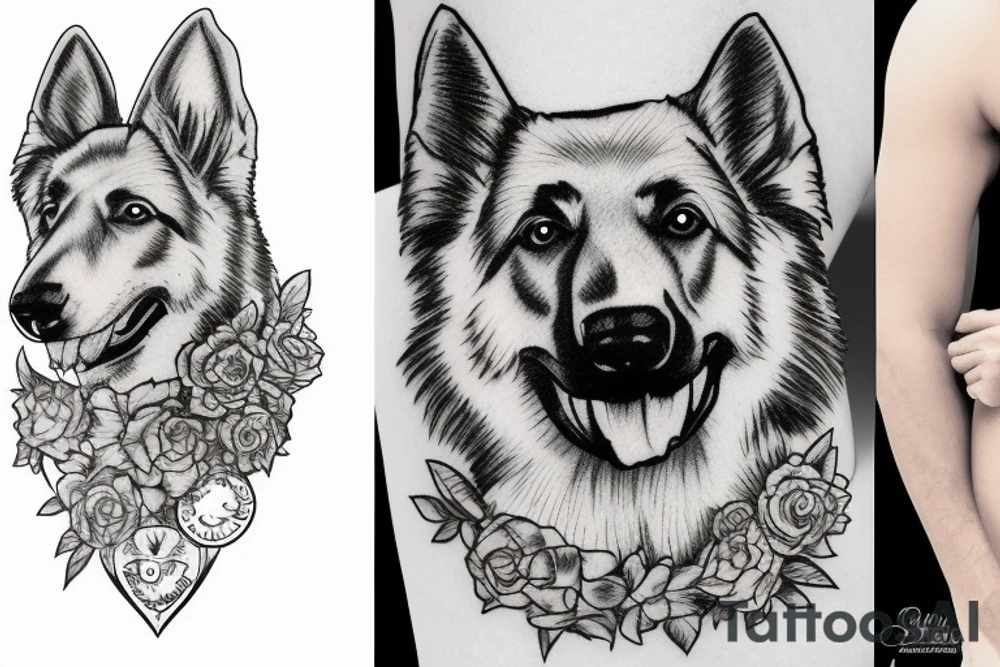German shepherd tattoo idea