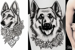 German shepherd tattoo idea