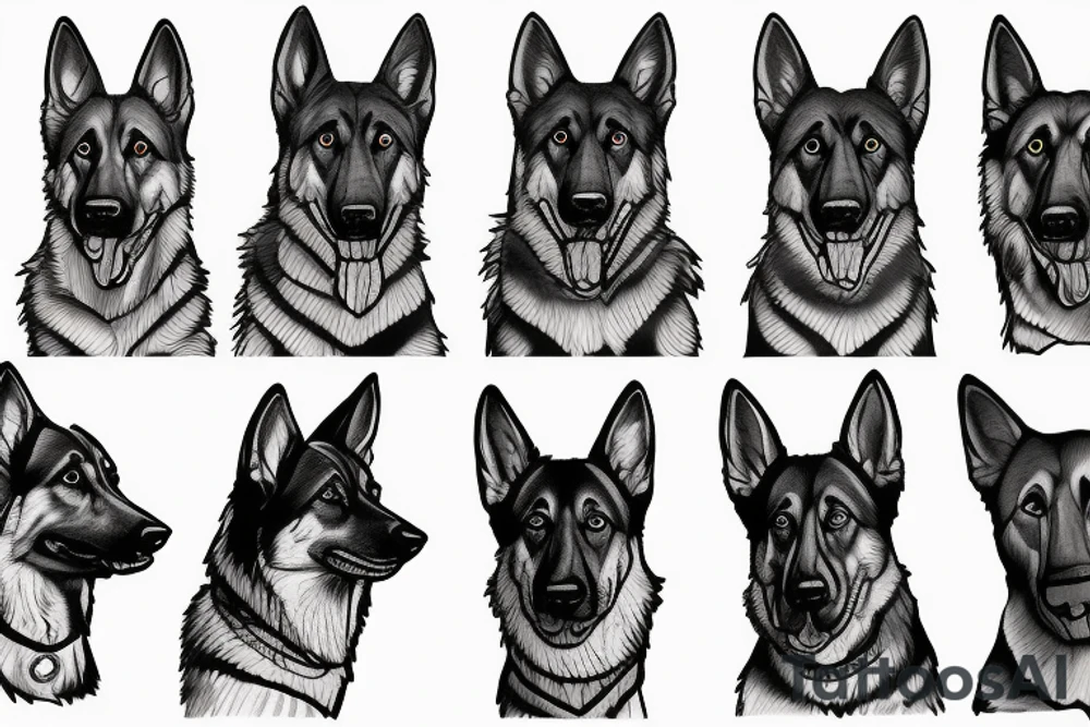 German shepherd tattoo idea