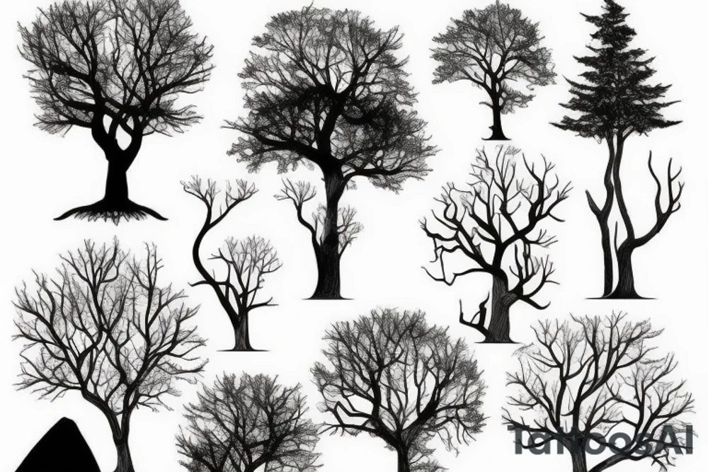 Trees on the underarm tattoo idea