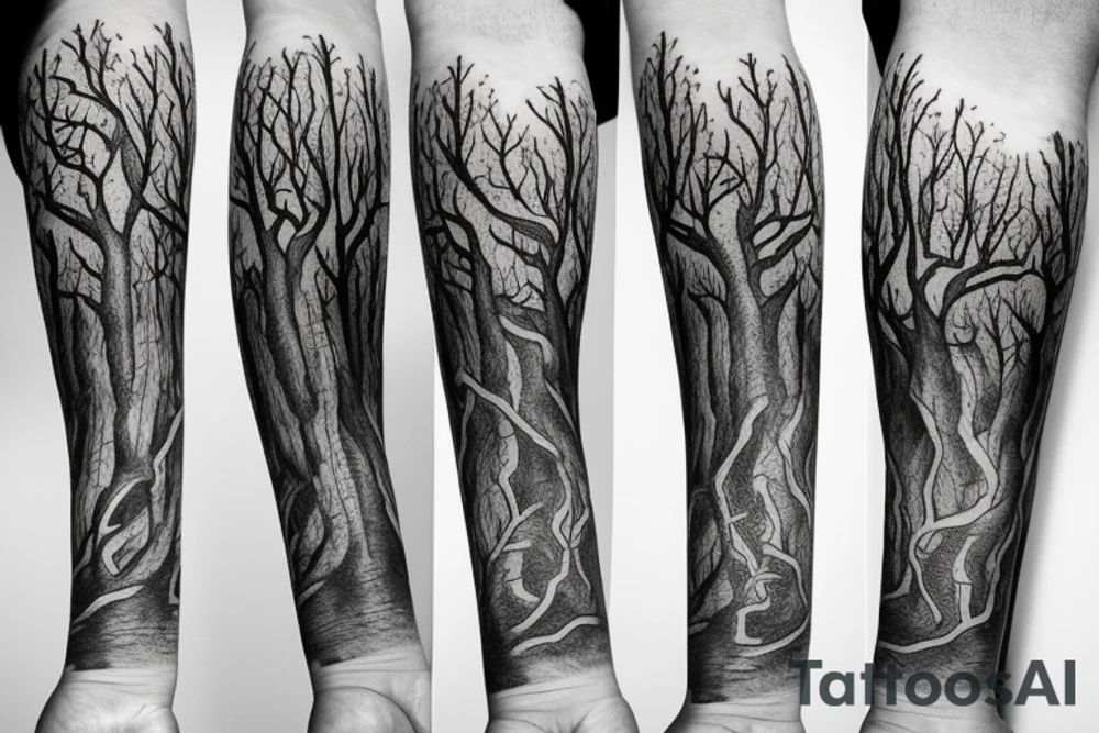 Trees on the underarm tattoo idea