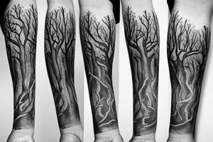 Trees on the underarm tattoo idea