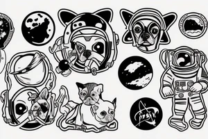 A nasa astronaut walk 4 chihuahuas tattoo idea